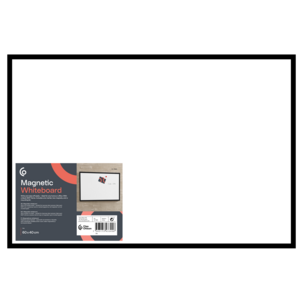 Magnetisk whiteboard 60x40 cm sort ramme