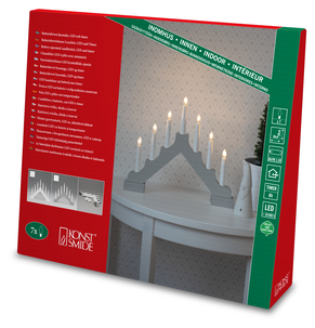 Batteridriven adventsljusstake vit, Konstsmide