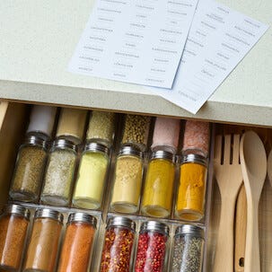 Etiketter till burkar, kryddor och torrförvaring