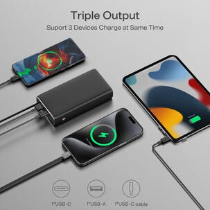 Powerbank med sladd, USB-C, 20 000 mAh