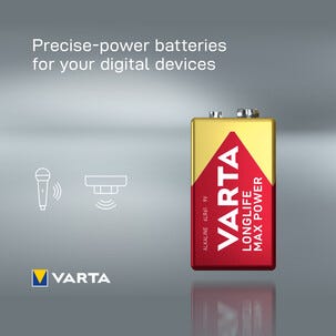 Varta Longlife Max Power 9 V batteri, 1 pack