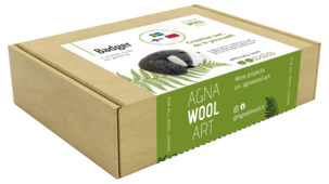 Agna Wool Art Kit ullfilting, grevling, 10 cm