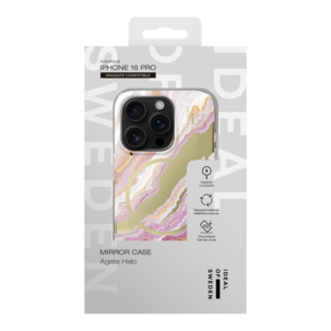 Ideal of Sweden Agate Halo mobildeksel for iPhone 16 Pro, rosa marmor