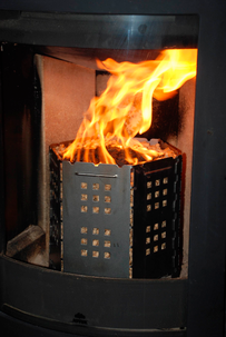 Pelletskorg för eldning