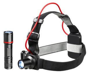 Lampset, ficklampa och pannlampa