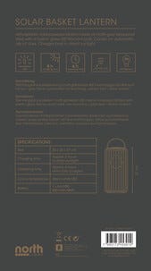 Northlight solcellelykt kurvlykt sylinder, grå