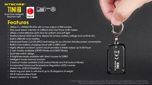 Nitecore ficklampa LED, laddningsbar USB-C, 500 lm