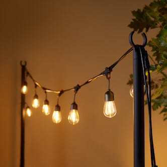 Ljusslinga LED med solcell med timer, 11 m