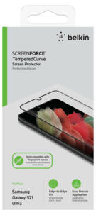 Belkin TemperedCurve skjermbeskyttelse, Samsung Galaxy S21 Ultra