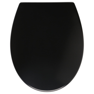 Toalettsits mjukstängande svart, duroplast