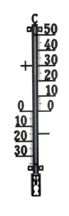 Väggtermometer utomhus, svart metall, 42 cm