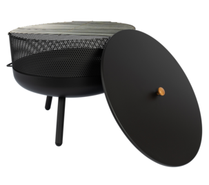 Eldstad med lock och gnistskydd, 59 x 49 cm