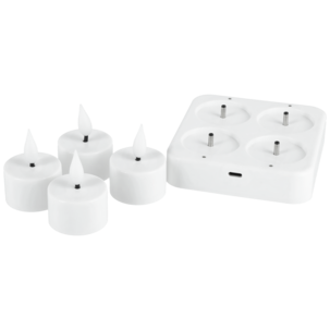 Värmeljus LED uppladdningsbara 4-pack Northlight