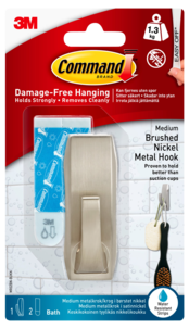 Command självhäftande krok badrum, medium
