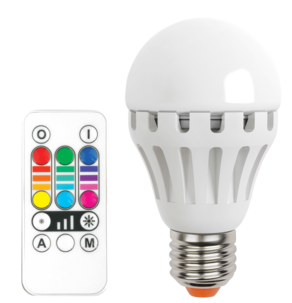 LED RGB -lamppu 3,2 W ja kaukosäädin