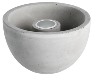 Lysestake for kronelys grå, 10 x 6 cm