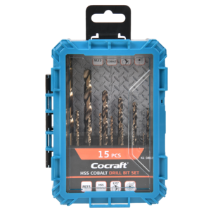 Cocraft metallborrsats kobolt 1,5-10 mm, 15 delar