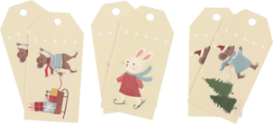 Presentetiketter barnmotiv FSC 4 x 8 cm 6-pack