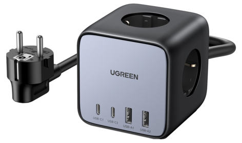 Ugreen Diginest Cube grenuttak og lader USB-C, USB-A