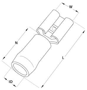 Flatstiftshylsa 1,5 mm röd hona, 10-pack