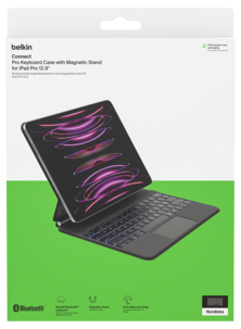 Tastatur for iPad Pro 12,9 tommer, futteral med stativ