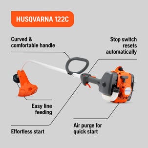Husqvarna 122C bensindriven grästrimmer med tråd