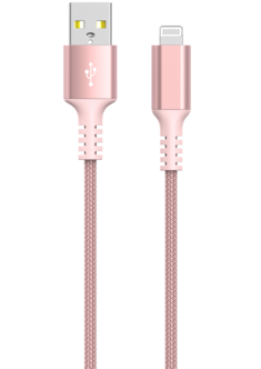 Stofftrukket USB-A til Lightning ladekabel for iPhone 1,5 m Clas Ohlson