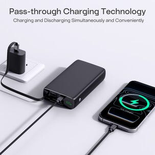 Powerbank med sladd, USB-C, 20 000 mAh