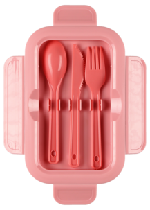 Matlåda med bestick och två fack