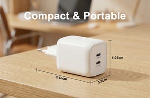 Lader USB-C Dual GaN PD PPS, 65 W