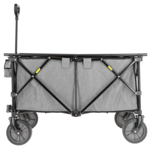 Hopfällbar skrinda, stora hjul och teleskophandtag