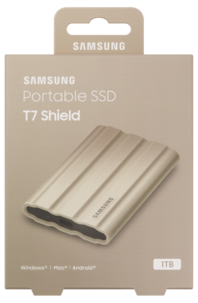 Samsung T7 Shield SSD 1 TB, sand