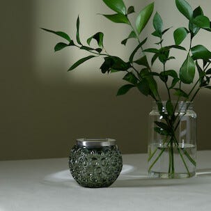 Ljuslykta solcell glas, liten, 11 x 10 cm