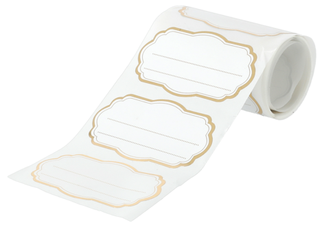 Guldetiketter på rulle, 50-pack