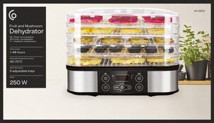 Frukt- och svamptork med digital display, 5 brickor