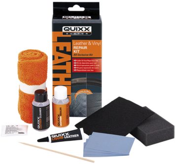 Quixx Leather & Vinyl Repair Kit reparasjonssett for skinn og vinyl, svart