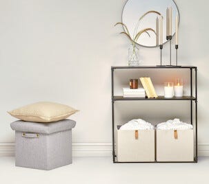 Rundt speil svart ramme 50 cm