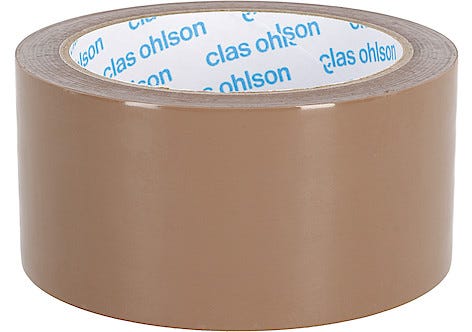 Packtejp tystavrullad brun 50 mm x 66 m 