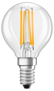 Dimbar klotlampa LED E14 Osram, varmvit