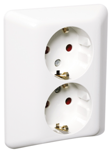 ELKO RS dobbel innfelt stikkontkakt Nordic renhvit