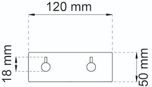 Habo Flair dubbel självhäftande krok, metall
