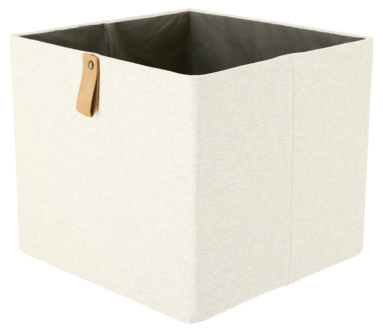 Förvaringslåda kvadrat, linnelook