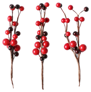 Koristeoksat, joissa marjoja, 3 kpl