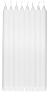 35 cm lange kronelys, hvite, 8-pakning