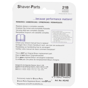 Rakhuvud 21B till rakapparat Braun Series 3