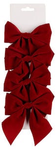 Rosetter till julgranen, röda 4-pack