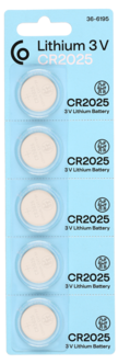 CR2025 litiumbatteri 3 V, 5-pakning