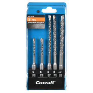 Cocraft hammarborrsats SDS-plus, 5, 6, 8 och 10 mm, 5-pack