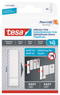 Tesa selvheftende remser for tapet og gips