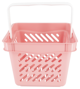 Kundekurv i plast mini, med håndtak, 27 x 27 x 21 cm